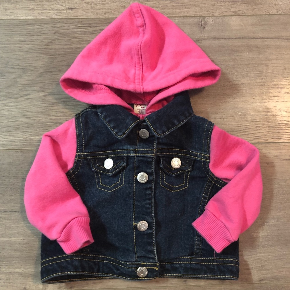 Arizona Jean Co Baby Girl Hooded Jean Jacket 6M